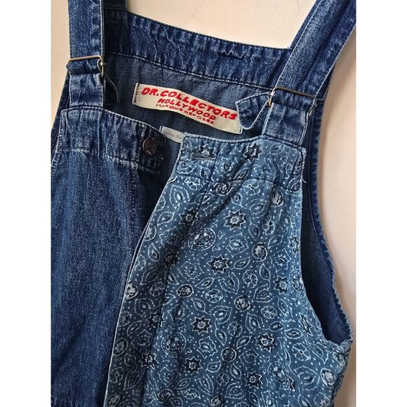 Free People x Doctor Collectors Denim Patchwork Dungarees Overalls Large 30 L - Picture 3 of 8